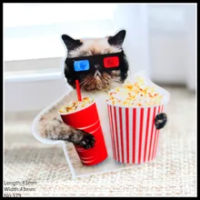 Бесплатная доставка 1 шт. cool cat Аксессуары Мода мультфильм акриловая Брошь Значок Контактный Воротник брошь Подарок Ювелирные Изделия, ткани Животных, 379