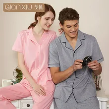 Высококачественные весенние мужские пижамы с коротким рукавом, Мужская пижама, комплект для пары, хлопковые пижамы для влюбленных, костюм для сна, домашняя одежда