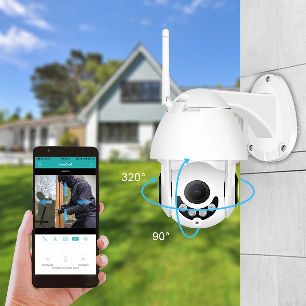 Wi Fi камера Hamrolte HD1080P H.265x мини с функцией панорамирования/наклона Onvif IP
