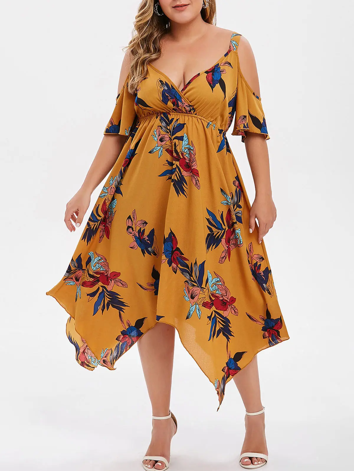 Wipalo размера плюс с коротким рукавом летнее пляжное платье в стиле бохо с открытыми плечами платье с платком цветочный принт женское платье Vestidos Femme - Цвет: Bee Yellow