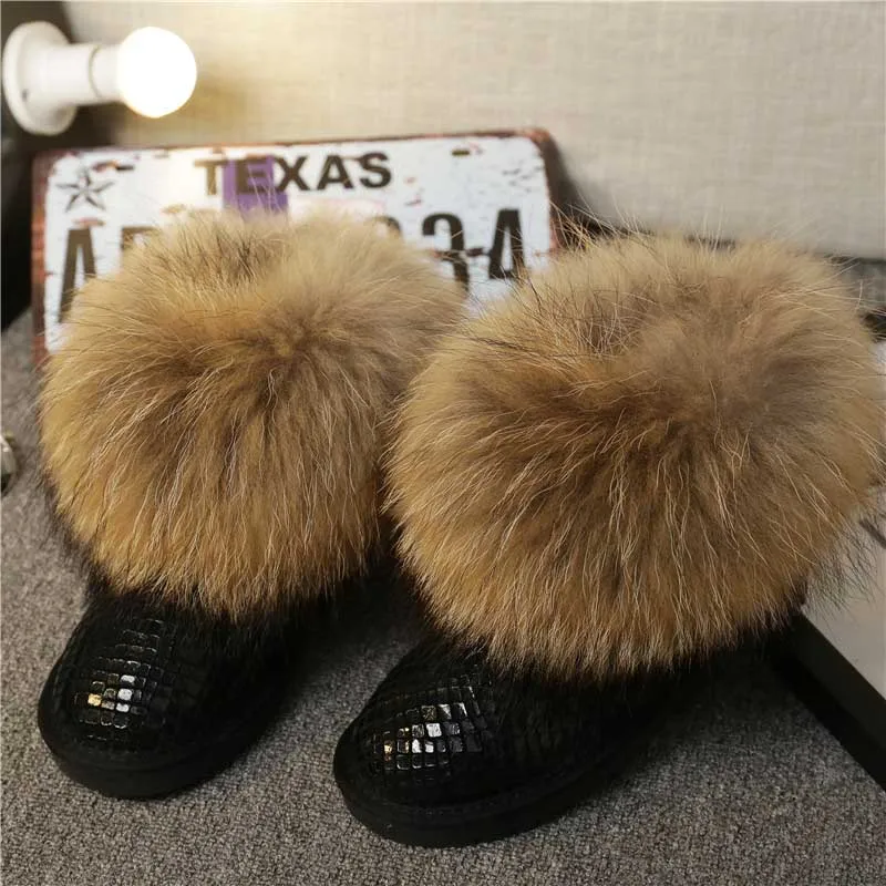 High Quality Women Natural Real Fox Fur Snow Boots Genuine Sheepskin Leather Fashion Women Boots Warm Female Winter Shoes High Quality Women Natural Real Fox Fur Snow Boots Genuine Sheepskin Leather Fashion Women Boots Warm Female Winter Shoes