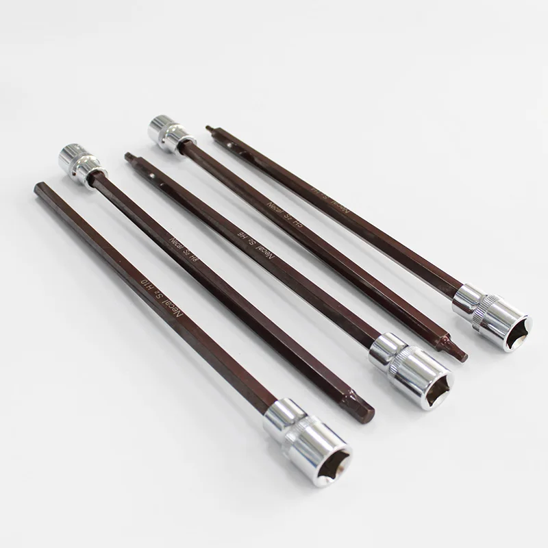 

5 pieces Bits-1/2" Dr. H4,H5,H6,H8,H10 Hex allen key long reach 300mm impact bit socket,Garage workshop tools(ST300-H456810)