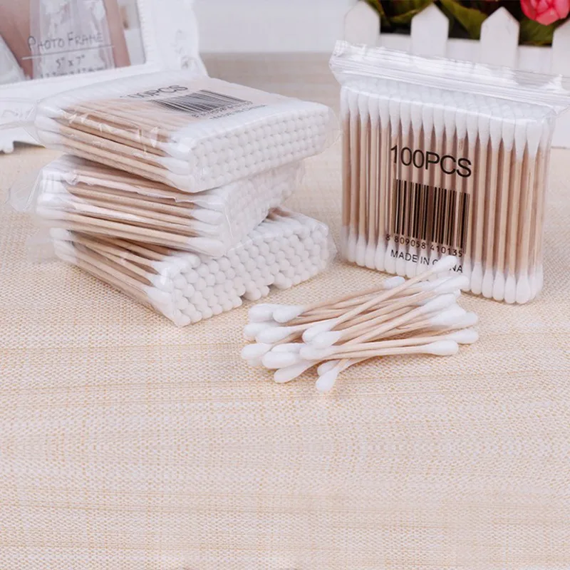 Шт./упак. 100 бамбуковые ватные палочки медицинские для чистки ушей деревянные палочки для макияжа инструменты для здоровья тампоны Cotonete