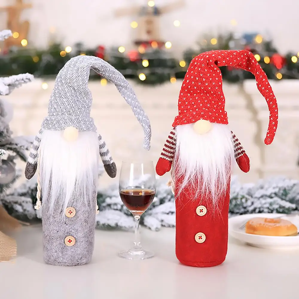 QIFU Christmas Wine Bottle Cover Snowman Stocking Christmas Gift Bags Xmas Sack Packing Navidad Presents Chrismas New Year 2020