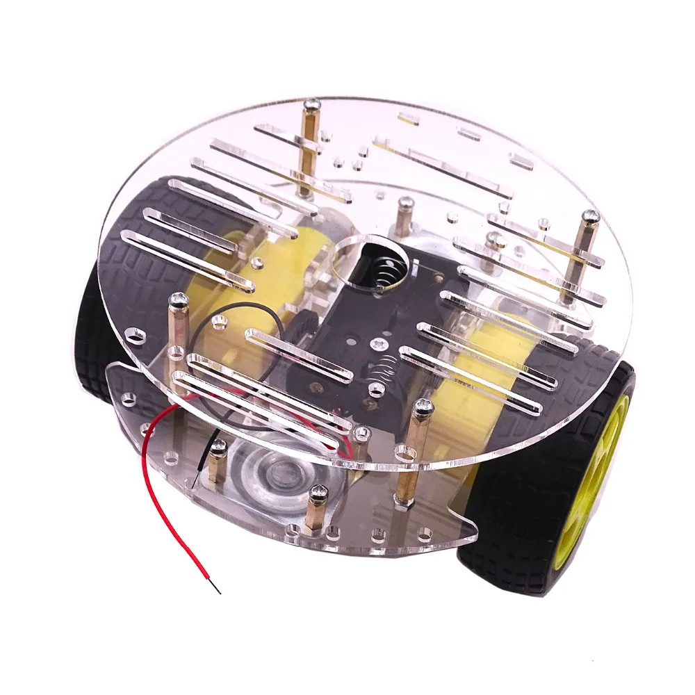 

Smart Car Kit 2WD Smart Round Robot Car Double Layer Chassis Kit With Speed Encoder For Arduino DIY Starter Learning Kit