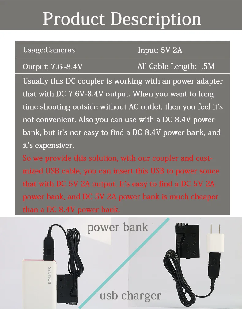 Lanfulang AC-L200 AC-L25A USB Кабель зарядного устройства подходит потребности во внешнем источнике питания банка для sony HDR-SR5 HDR-SR7 HDR-SR8 HDR-SR10 HDR-SR11 HDR-SR12