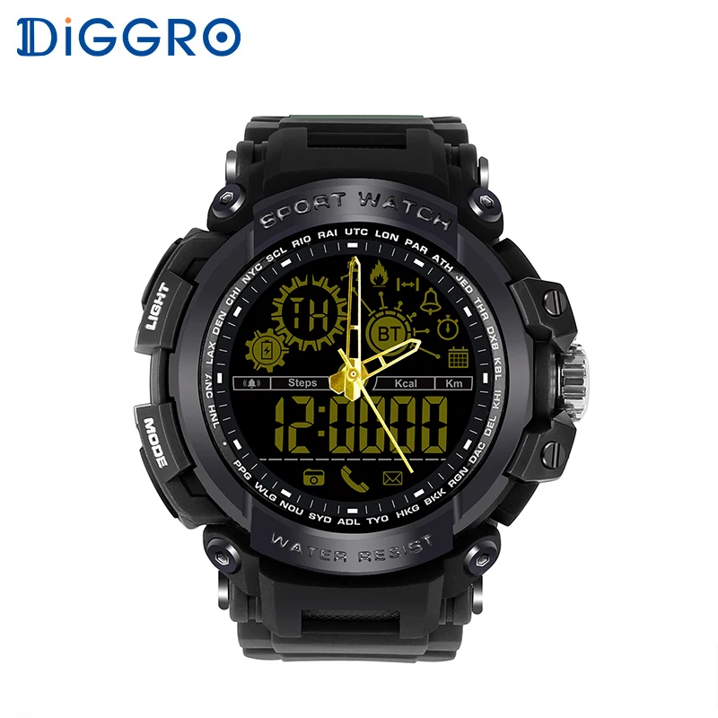 

Diggro DI10 Smart Watch Waterproof Outdoor Sport 5ATM Luminous Dial Pedometer Message Reminder Clock Pointerfor Android IOS