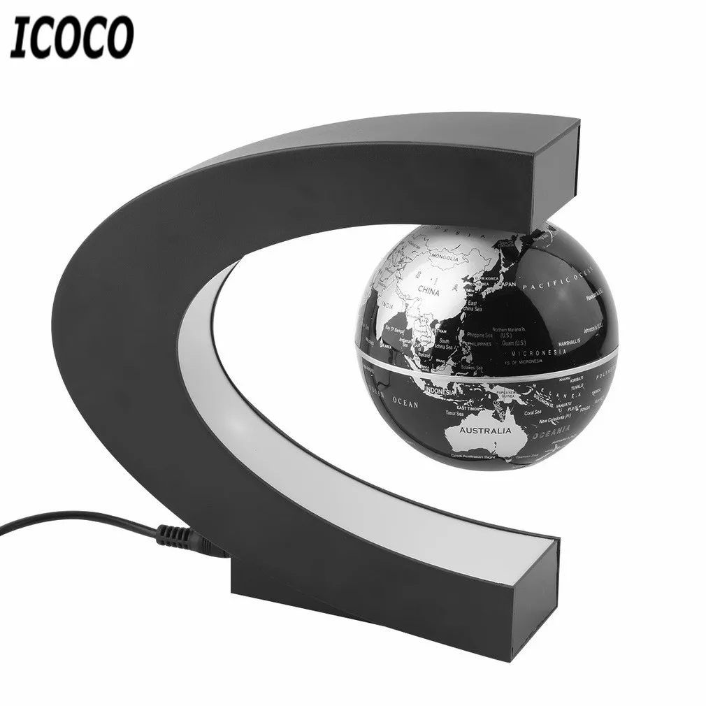 C форма светодиодный карта мира Плавающий глобус магнитная левитация светильник антигравитационный магнитный шар свет Рождество День