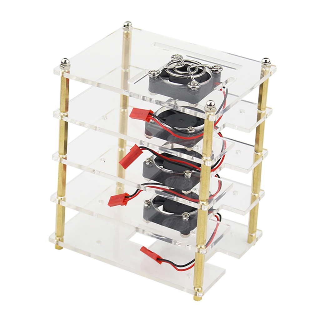 Layer Raspberry Pi 4 Model B Acrylic Case Clear Transparent Shell Enclosure Cover with CPU Cooling Fan for Raspberry Pi Layer Raspberry Pi 4 Model B Acrylic Case Clear Transparent Shell Enclosure Cover with CPU Cooling Fan for Raspberry Pi