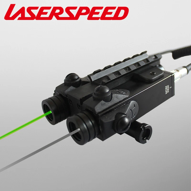 

LS-2L1 Tactical Green Red Dot Laser Sight & Invisible IR Laser Weaver Picatinny Rail Rifle Hunting Scope with Pressure Switch