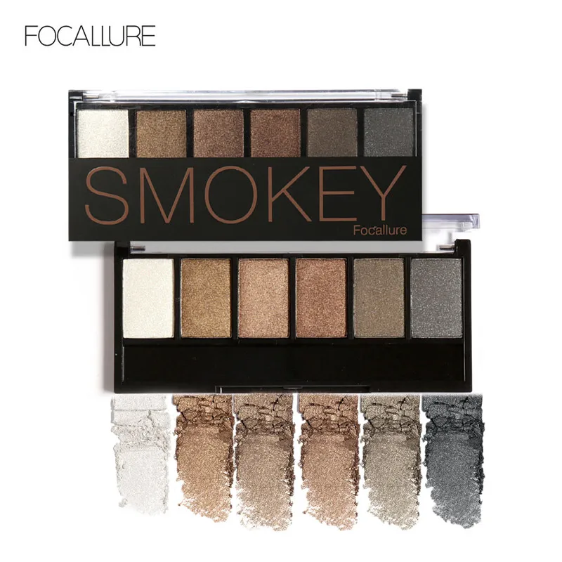 

Focallure 6 Colors Eyeshadow Palette For Smoky Look Diamond Glitter Matte Eye Shadow Pigment Makeup Nude Eye Powder Cosmetic