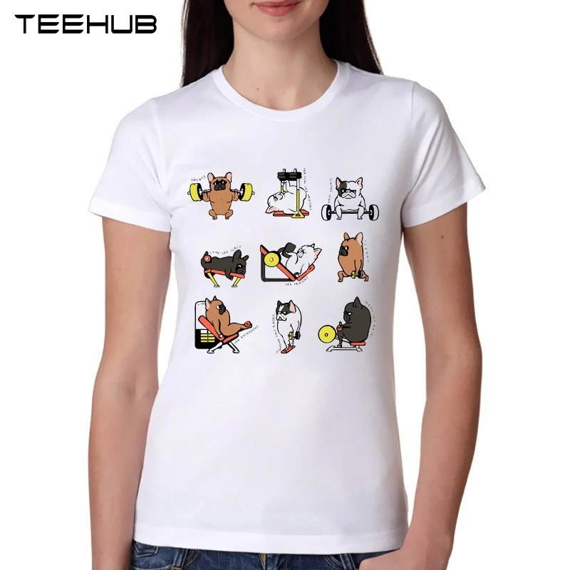 TEEHUB нога день с принтом &quotФранцузский Бульдог&quot женская футболка короткими