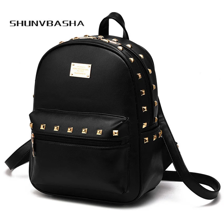 2017 new trend backpack shoulder bag rivets female Travel Backpack ...