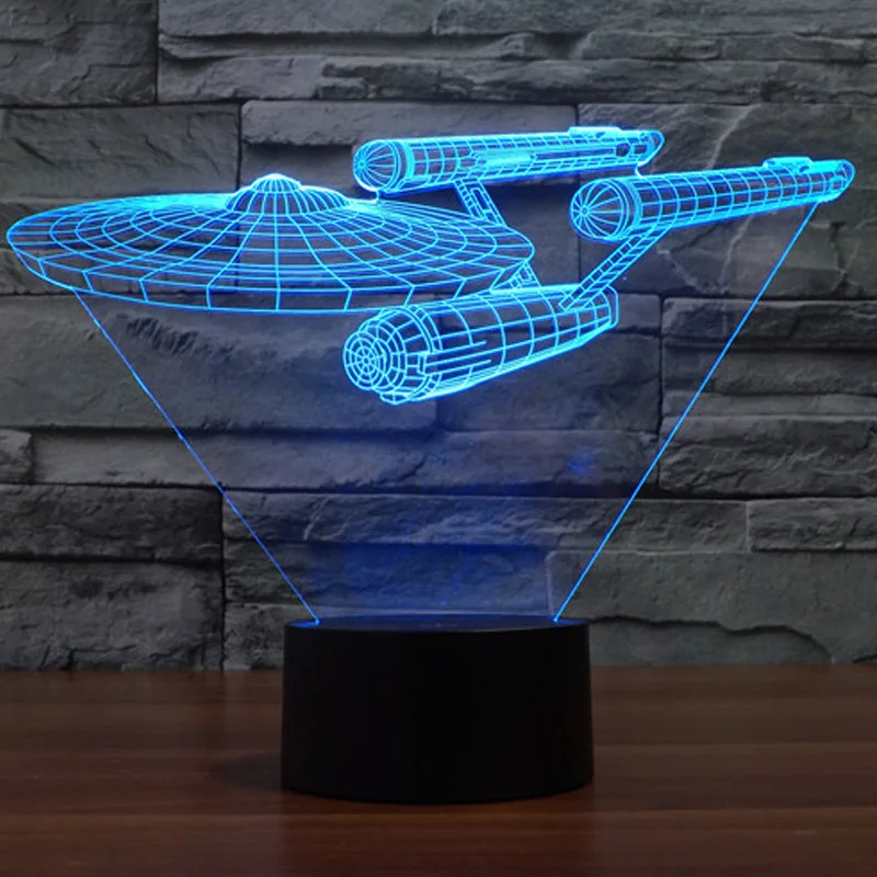 

TAMPROAD Star Trek Battleship 3D Night Light Touch Colorful Table Lamp LED Visual Atmosphere Decorative Lighting 7 Color change