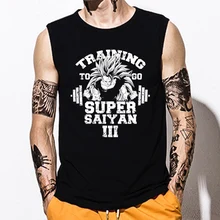 Модный мужской топ без рукавов с изображением дракона и мяча Z, бодибилдинг, японский Гоку, майка, майка