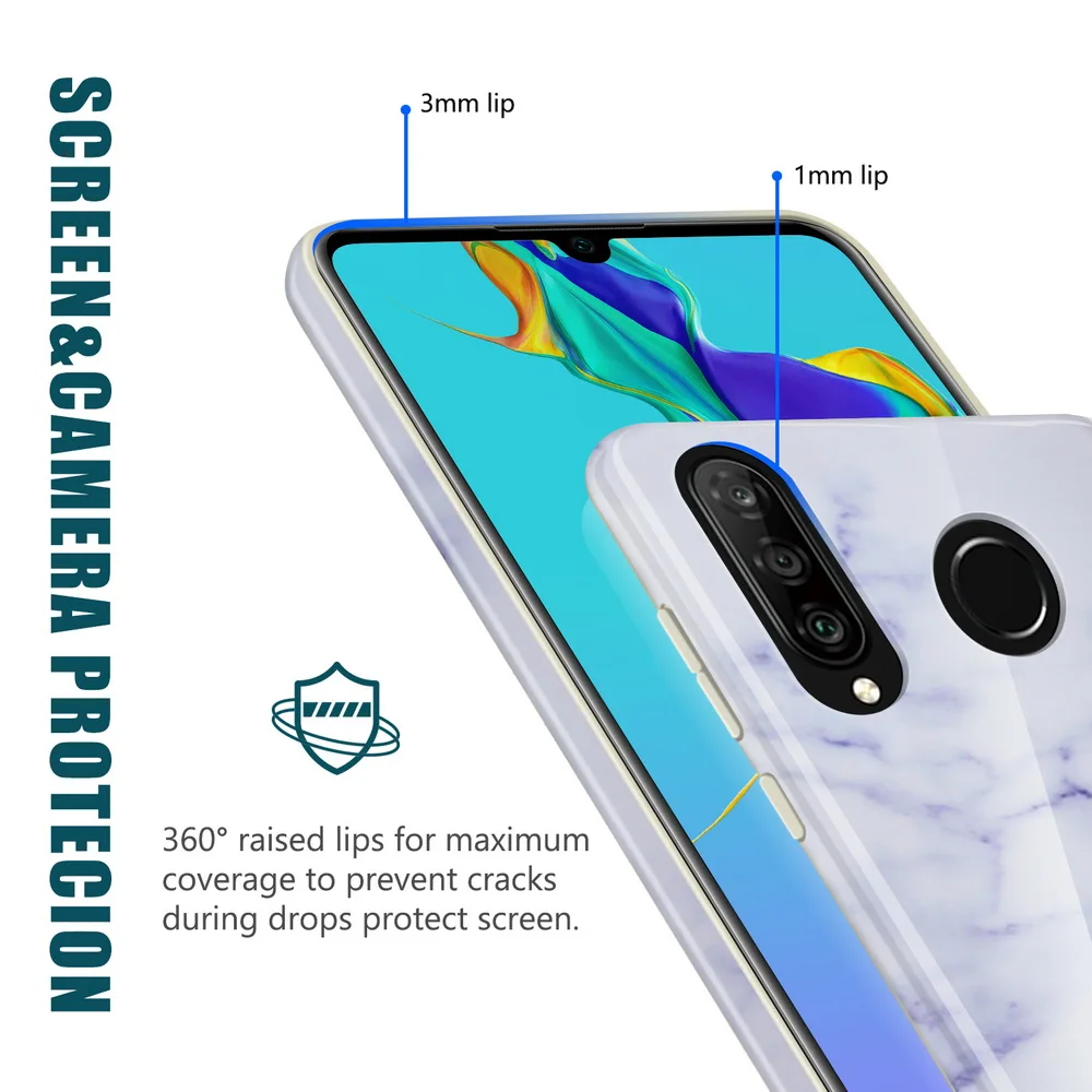 Чехол Netarlier Marble для huawei p30 lite p30pro защитный толстый imd чехол мягкая глянцевая