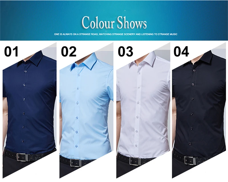 BROWON Brand New Formal Shirt Men Short Sleeve Shirt Turn Down Color Slim Fit Casual Shirt Plus Size M-5XL Camisa Masculina08