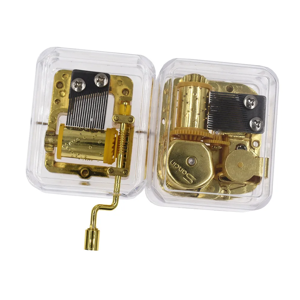 Laxury Musical Box Couple Hand crank and Spring Up Plastic Music Box