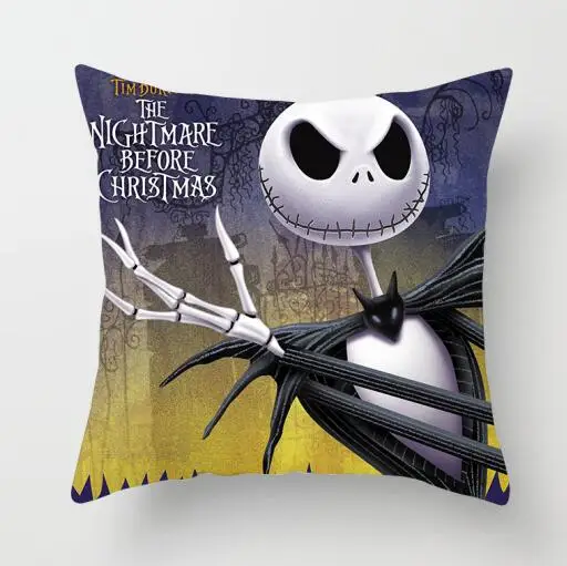 ZENGIA Nightmare Before Christmas Cushion cover GHOST Pillow cover Polyester Horror Throw pillows Sofa Decorative Pillow case - Color: 5