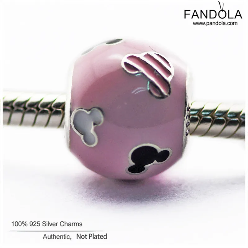 

Fits Pandora Bracelets 925 Sterling Silver Mouse Icon Round Beads Charms Argent DIY Jewelry Making Accessories Berloque