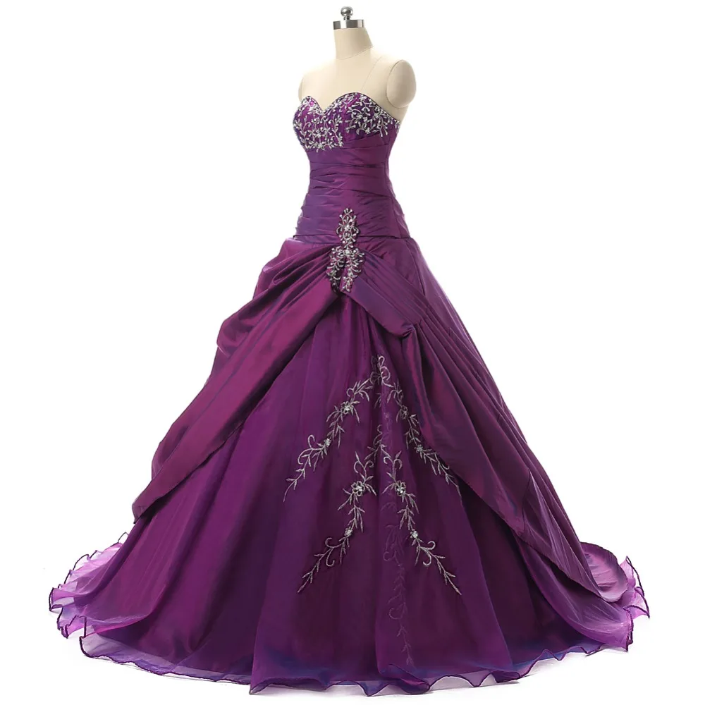 Ruthshen фиолетовые дешевые платья для Quinceanera 2019 с вышивкой из бисера оборками