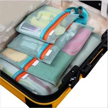 4Pcs Set Portable Travel Grid Storage Four Sets Organizer Pouch Thick Mesh Laundry Wash Cosmetic Finishing