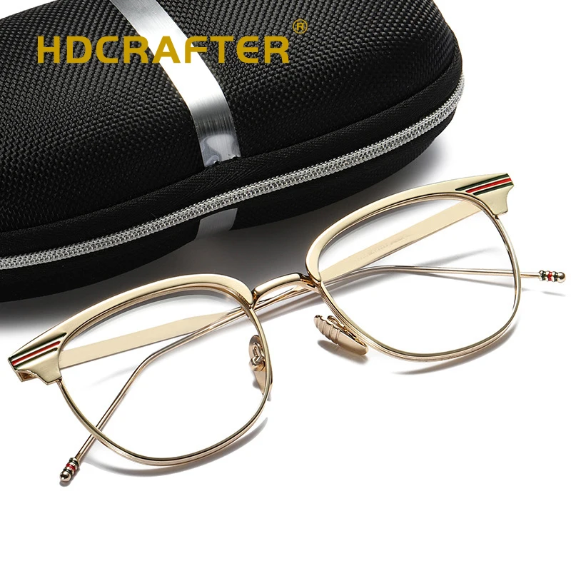 Мужские и женские ретро очки, прозрачная металлическая оправа для очков, черные, серебристые, Золотые очки, модные очки, 3 цвета, оптические оправы