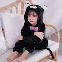 SAILEROAD Girls Pajamas Children Cute Cat Onesies Pijamas Kids Animals Pyjamas Child Flannel Kigurumi Pajamas Boys Sleepwear Set