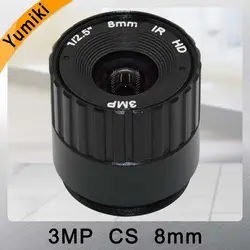 Yumiki 8 мм 3MP Объективы для видеонаблюдения 1/2. 5 ''F1.4 CS фиксированный ИК 3,0 линза cctv 5,0 мегапикселей для IR 720 P/1080 P безопасности Камера