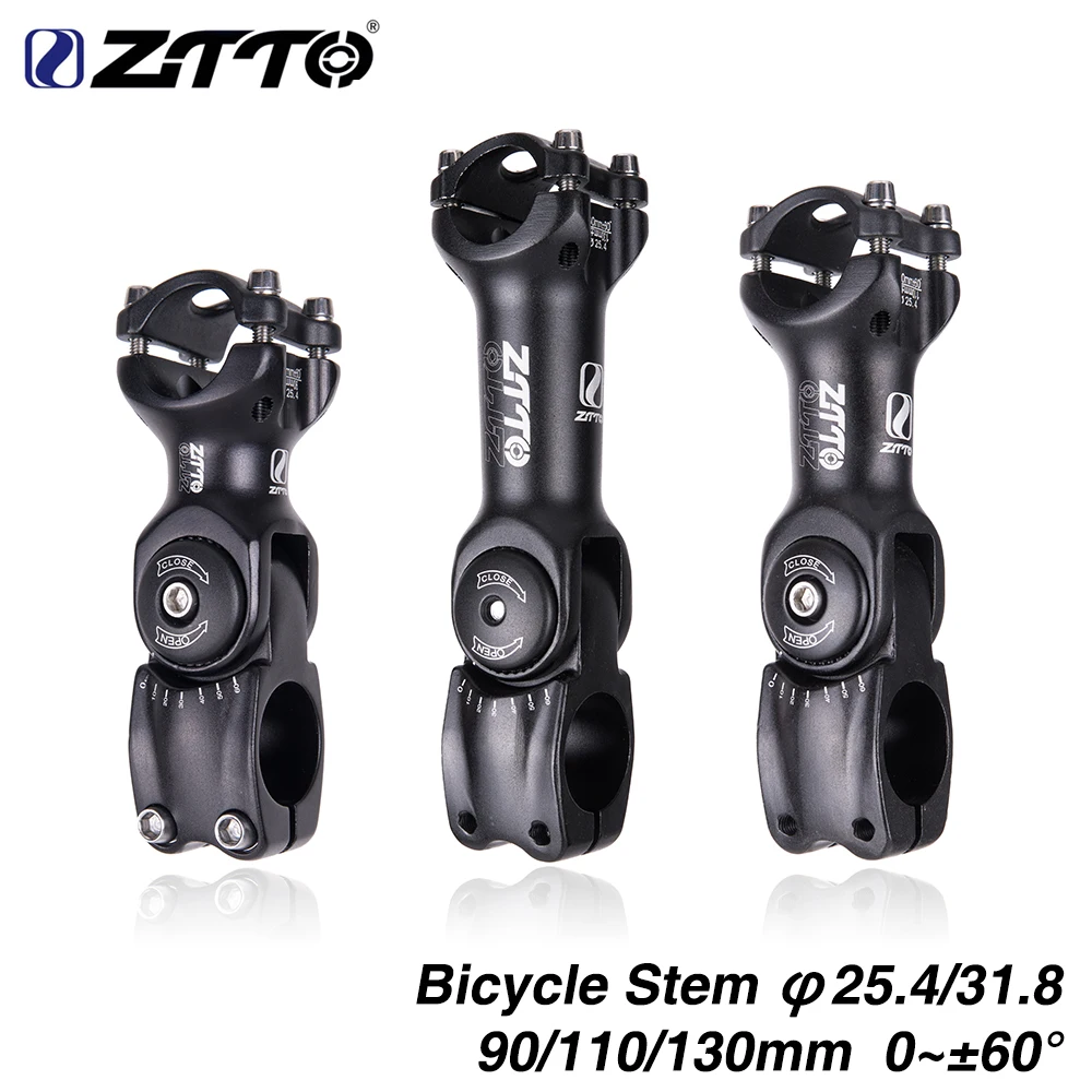

ZTTO Adjustable 60 Riser 90 110 130mm * 25.4mm 31.8mm*90/120fiting Stem for XC MTB Mountain Road City Bike Bicycle Cycling part