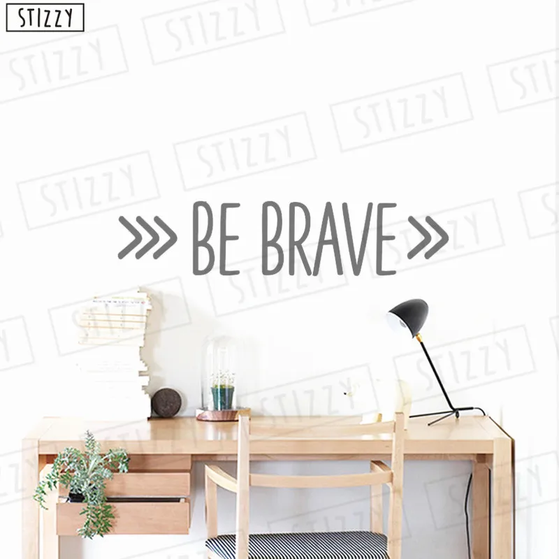 STIZZY Wall Decal Creative Quotes Be Brave Vinyl Wall Stickers Arrow Nursery Kids Bedroom Decor Gift Boys Girls Room Poster C483