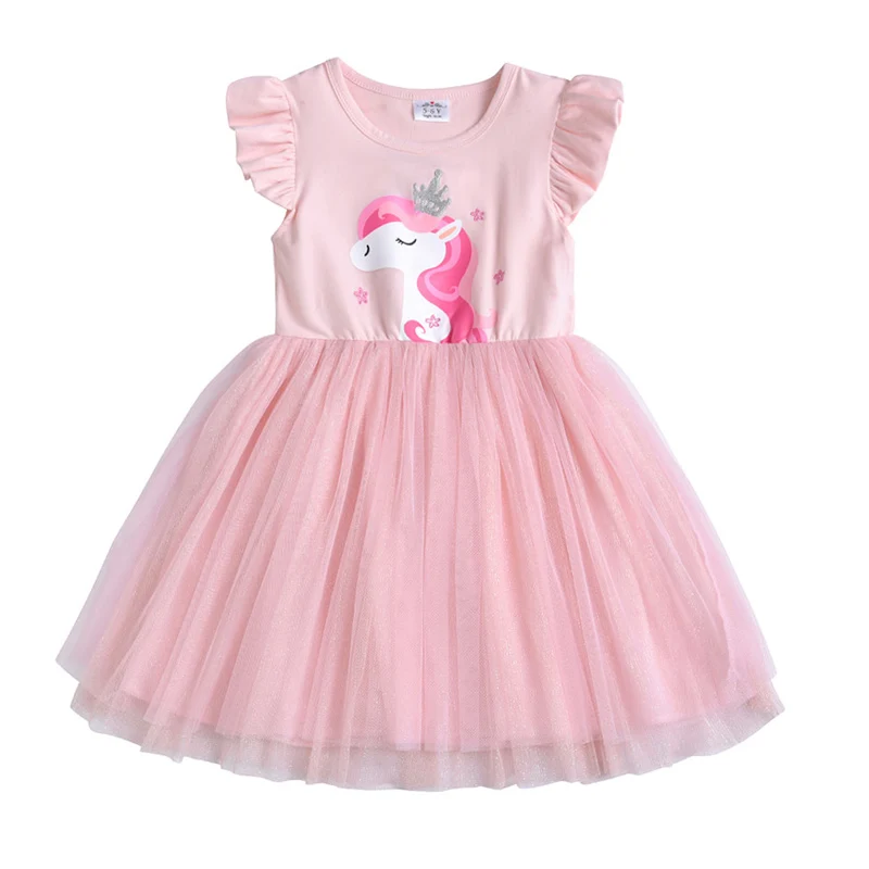 Kids Sleeveless Lace Drsses for Girls Party Dress Unicorn Embroidery Birthday Tutu Dresses Children Casual Wear Summer Vestidos cocktail dresses Dresses