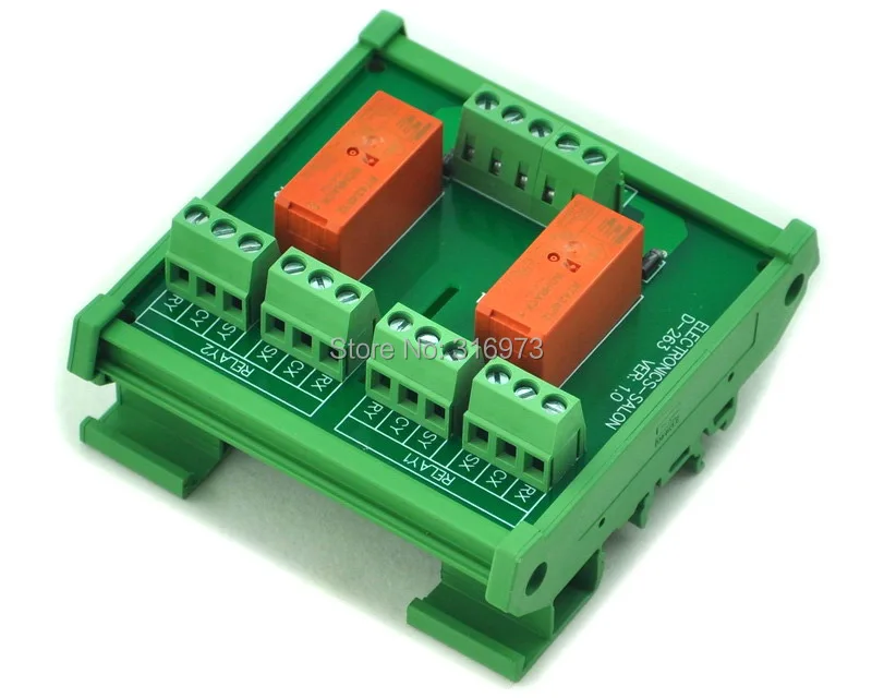 

DIN Rail Mount Passive Bistable/Latching 2 DPDT 8A Power Relay Module, 12V Version