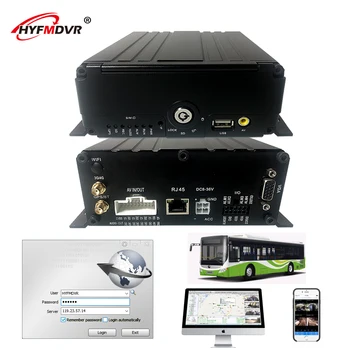 

HYFMDVR remote video monitoring system for road driving truck 4-channel 4g GPS real-time video record supports local playback