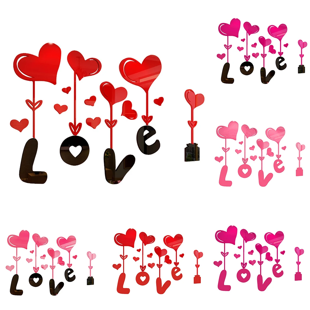 Liebe 3D Wandaufkleber Wohnzimmer Schlafzimmer Bett Sofa Wand Warm Dekorative Acryl Aufkleber Preise