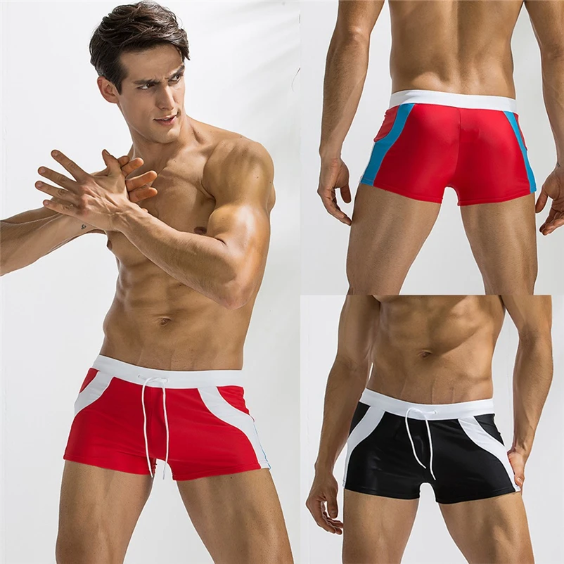 Men Swimming Trunks swimwear Swimming Boxer Shorts Posing Trunk Mens