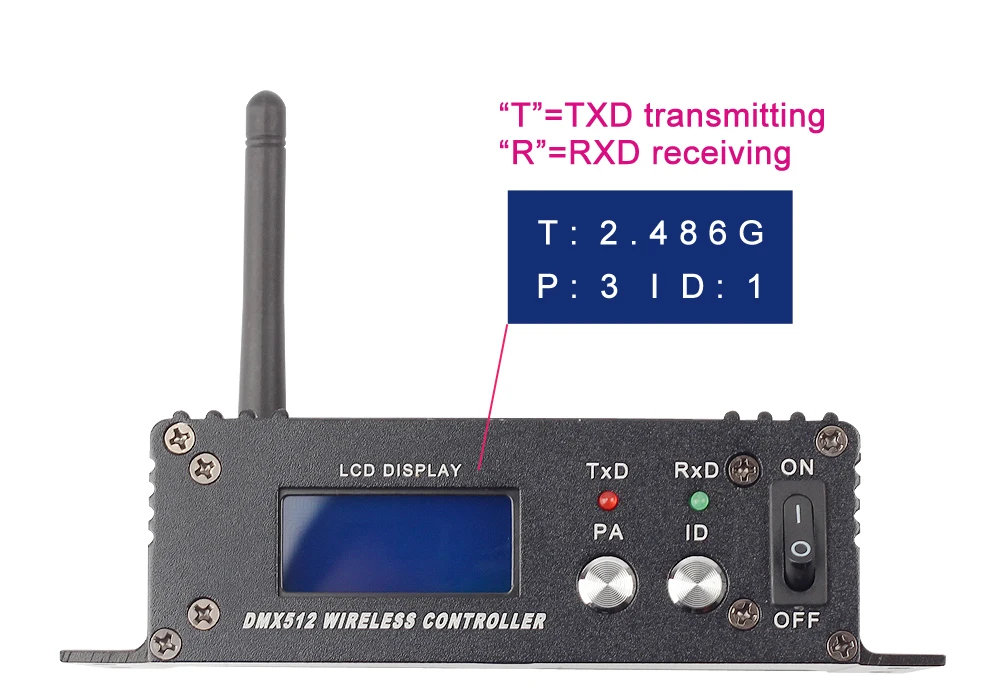 DMX512 126 каналов беспроводной приемник и передатчик 2,4G ISM светодиодный светильник ing для сценического эффекта PAR вечерние светильник 400 м контроль