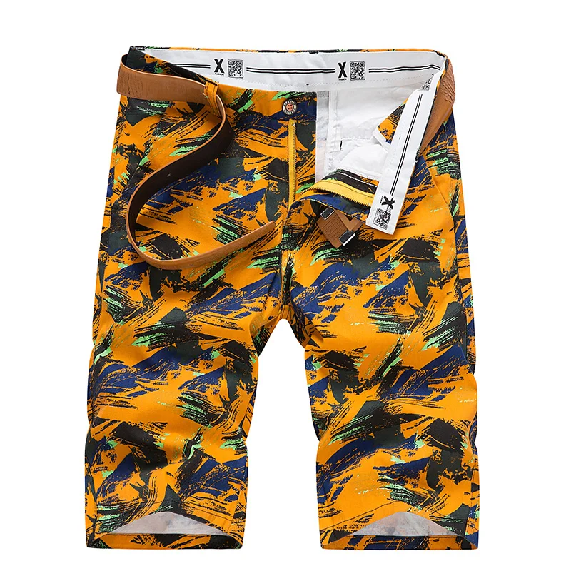 Летние Новые камуфляжные шорты с пятью точками, трендовые повседневные мужские спортивные пляжные шорты, свободные и дышащие мужские льняные шорты