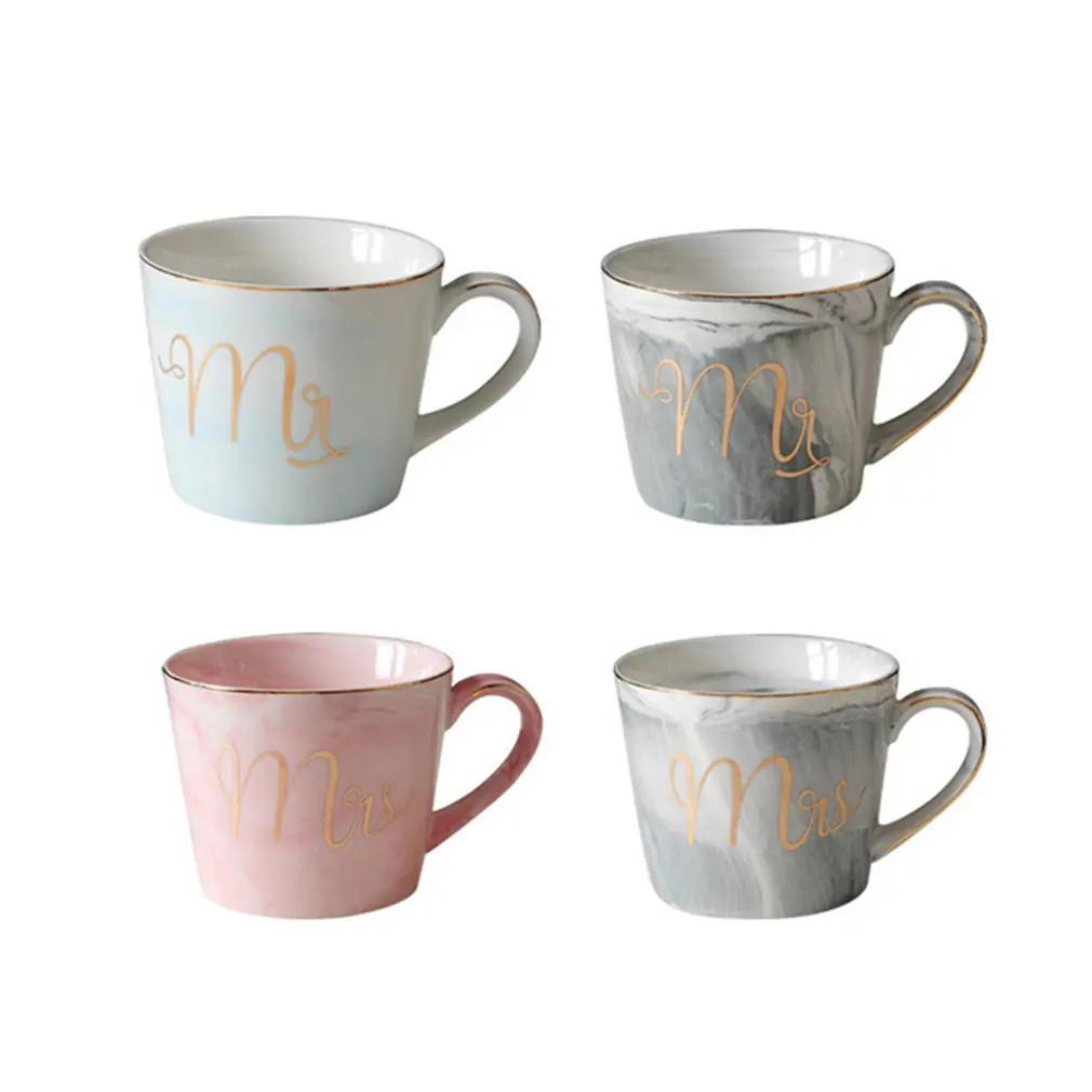 

Ceramic Mug Marble Pattern Phnom Penh Mrs. Ms. Couple Cup Creative Breakfast Cup Milk Cup