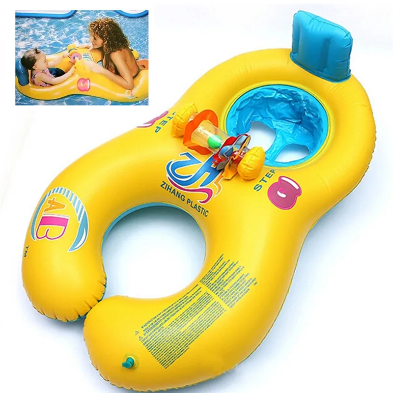 Outdoor Swimming Float Ring Baby Mother And Child Inflatable Swimming Ring Circle Double Seat Raft Swim Ring Aid Trainer Rings