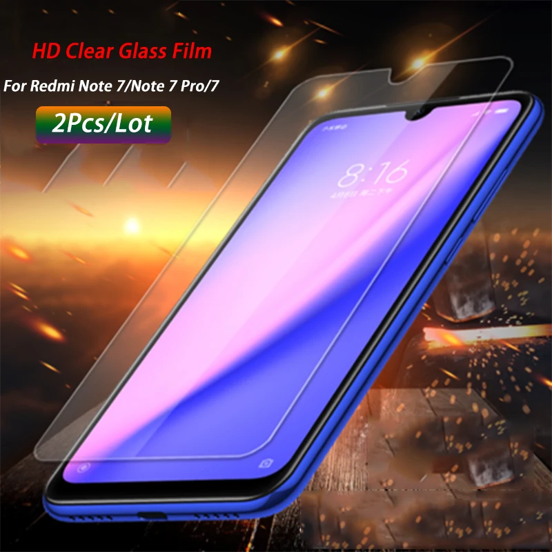 

2PCS Tempered Glass For Xiaomi Redmi GO Note 7 Pro Protective Glass On The For Xiaomi Mi9 SE A2 Lite Screen Clear Protector Case