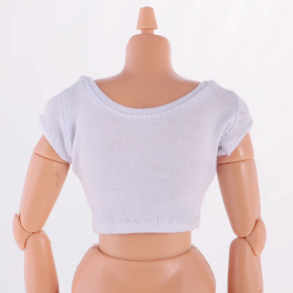 Fashion 1/6 Short Sleeve Crop Top T-Shirt Vest for Blyth 12