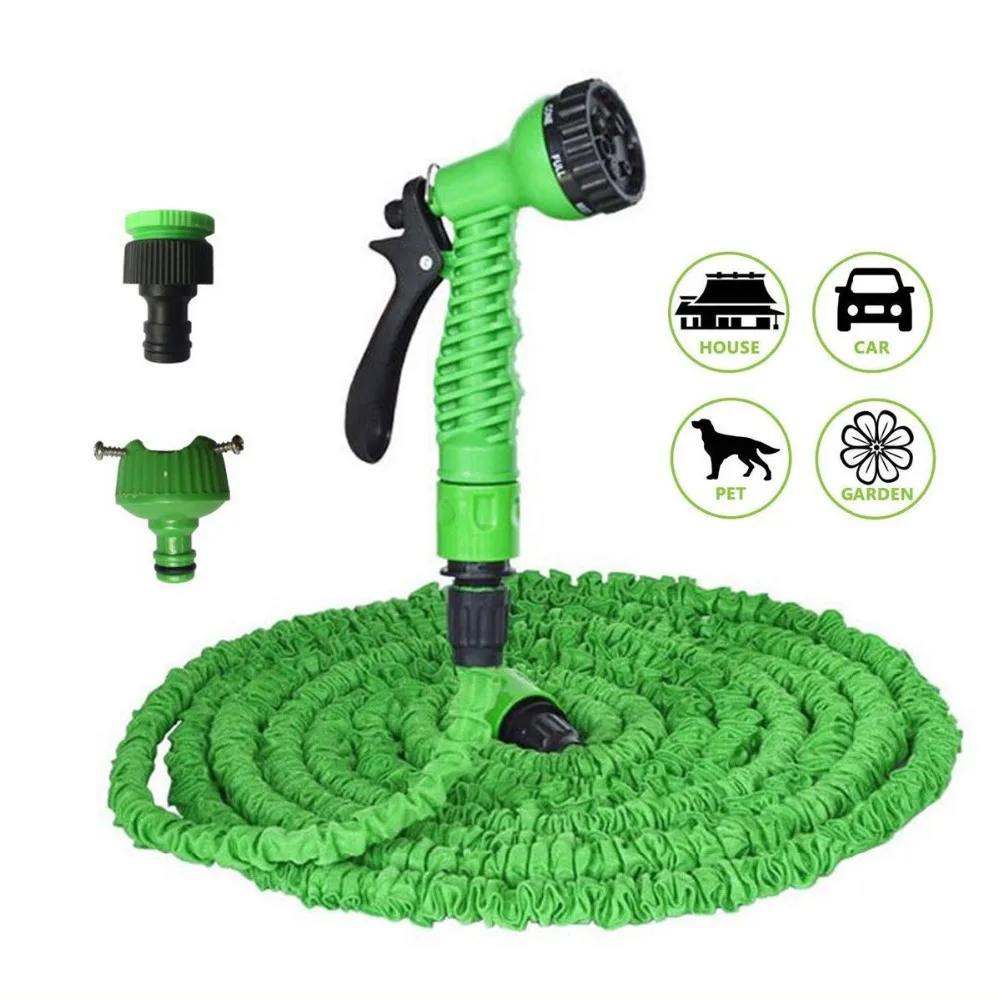 

Expandable Flexible Garden Water Hose 50FT Car Washing with 15M Spray Nozzle Gun