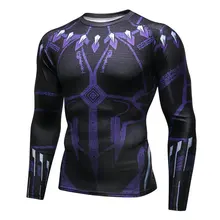 Новые мстители пантера 3D мужские колготки спортивные быстросохнущие Фитнес костюм Беговая футболка с длинным рукавом компрессионные рубашки футболка для спортзала