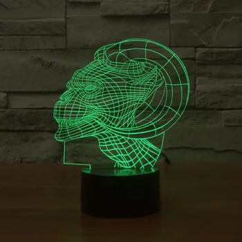 

3D illusion Lamp LED Night Light Cartoon 3D Ivory man 7 Colors Acrylic Discoloration Colorful Atmosphere Lamp Novelty Lighting