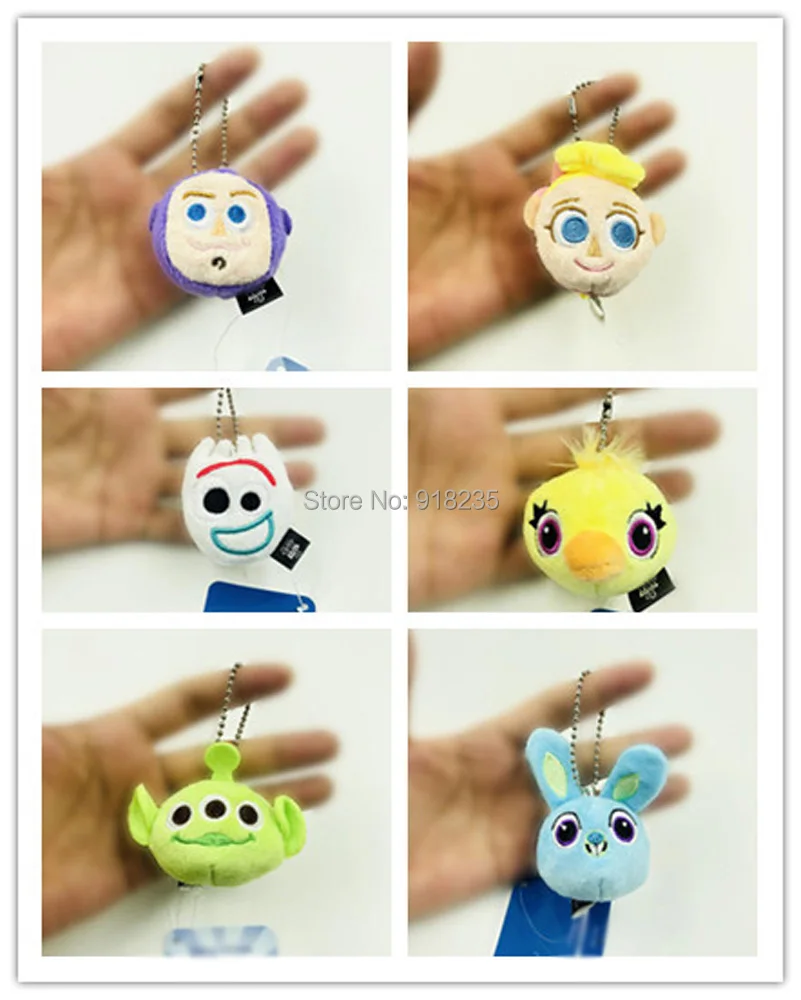 

20/Lot 6 Styles Toy Story Alien Bunny Buzz Lightyear Ducky Forky Jessie 2" 5CM Plush Keychain Doll Pendants Stuffed Toy