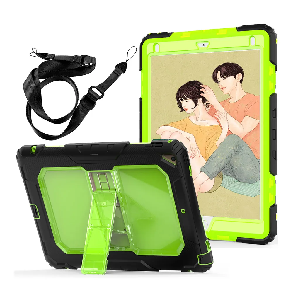 

Case for iPad pro 9.7/air Smart Tablet Case Cover High Quality Folding Stand +Shoulder Strap Fashionable And Beautiful Color