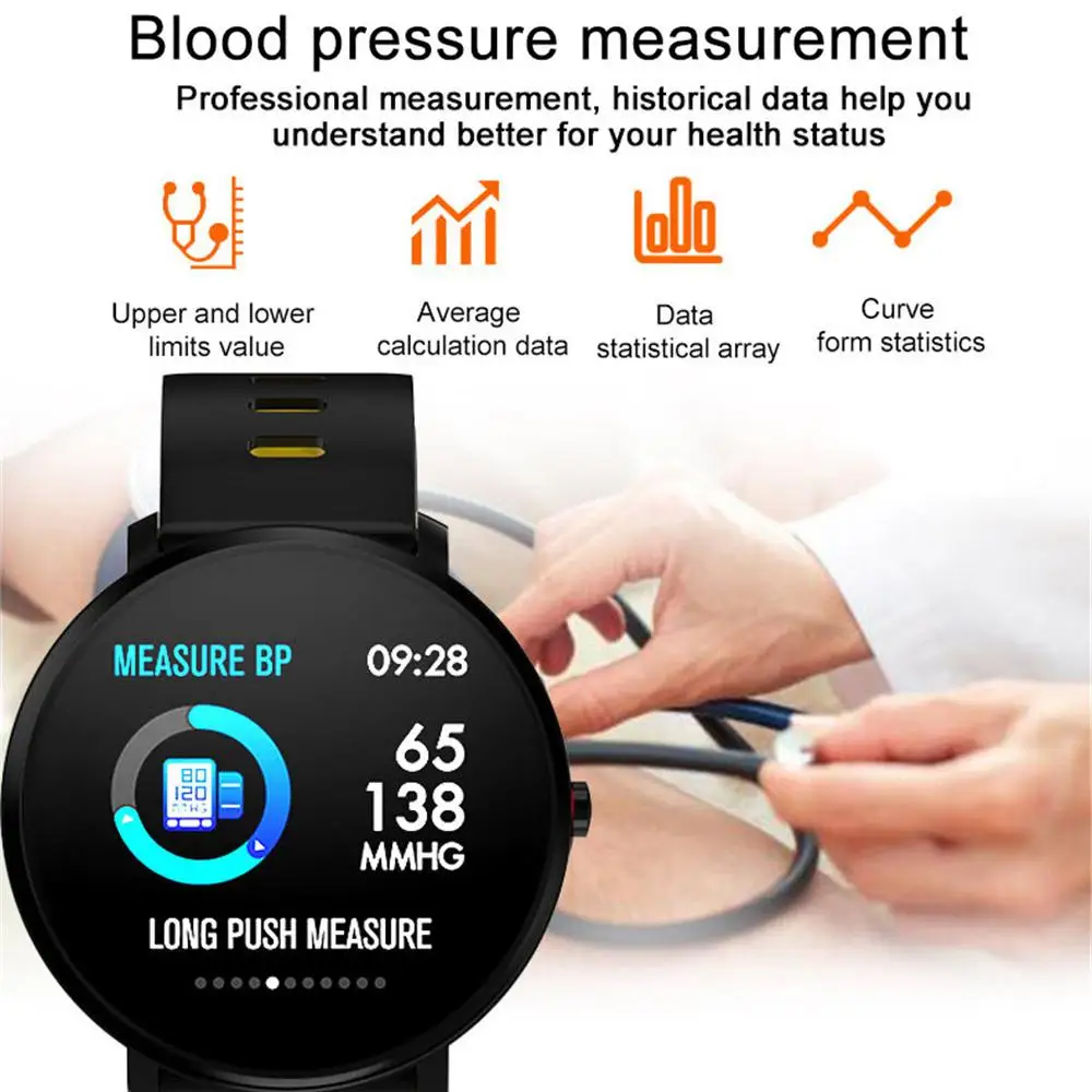 Smart Watch Large Color Screen Activity Fitness tracker sport smart Wristband IP68 Waterproof Heart rate monitor Men Women