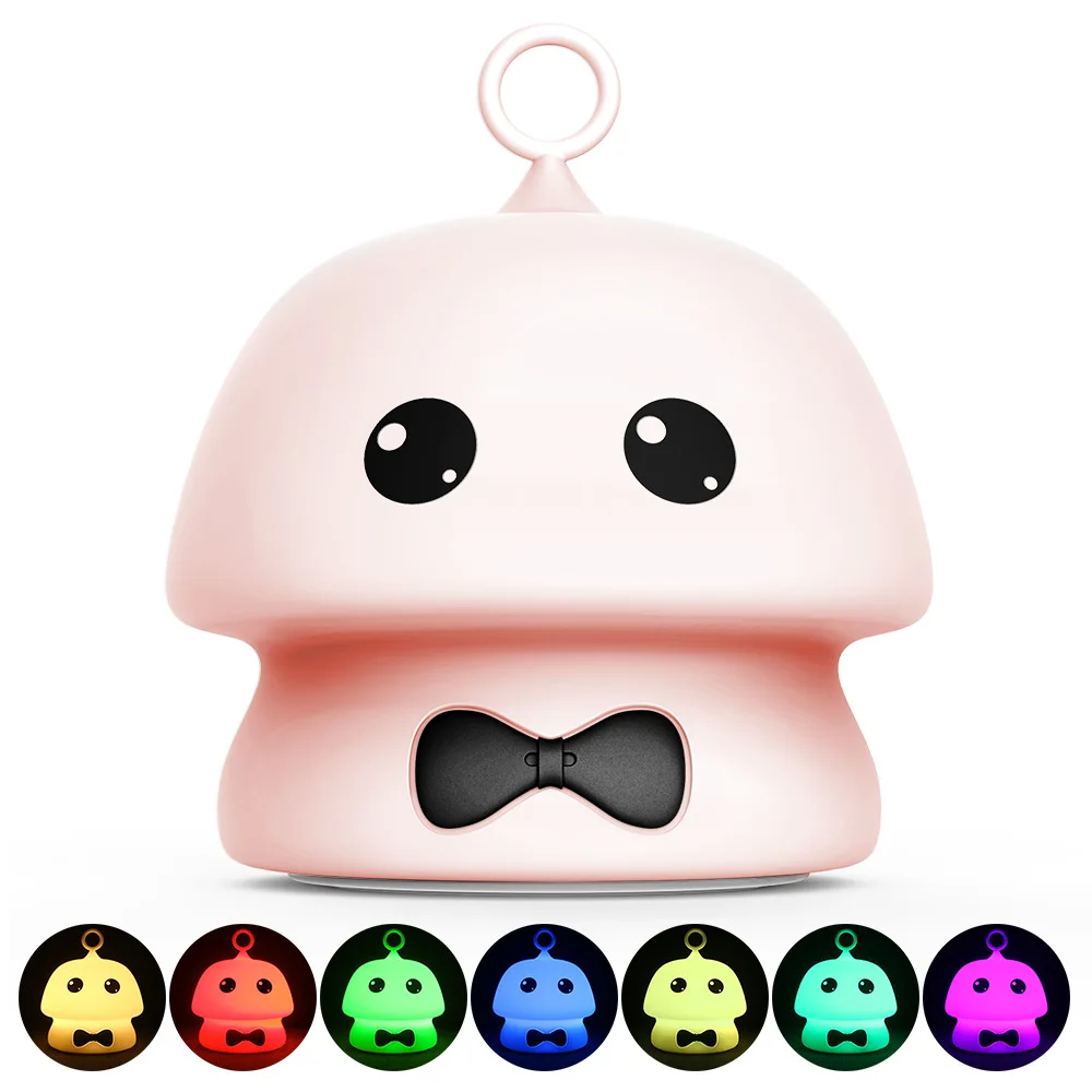 

Premium 7 Colors Mushroom LED USB Children Animal Night Light Silicone Soft Cartoon Baby Nursery Lamp Breathing LED Night Light