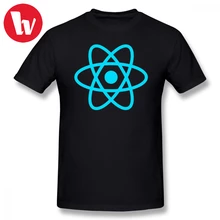 Javascript T Shirt React Cartoon Print T-Shirt Men Casual T Shirts Summer Male Short Sleeve 100% Cotton Tee Shirt Funny Tshirt майка борцовка print bar javascript
